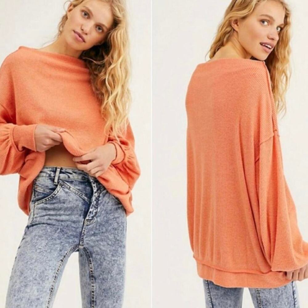 Free People We the Free Main Squeeze Brushed Hacci Tunic Top Size S